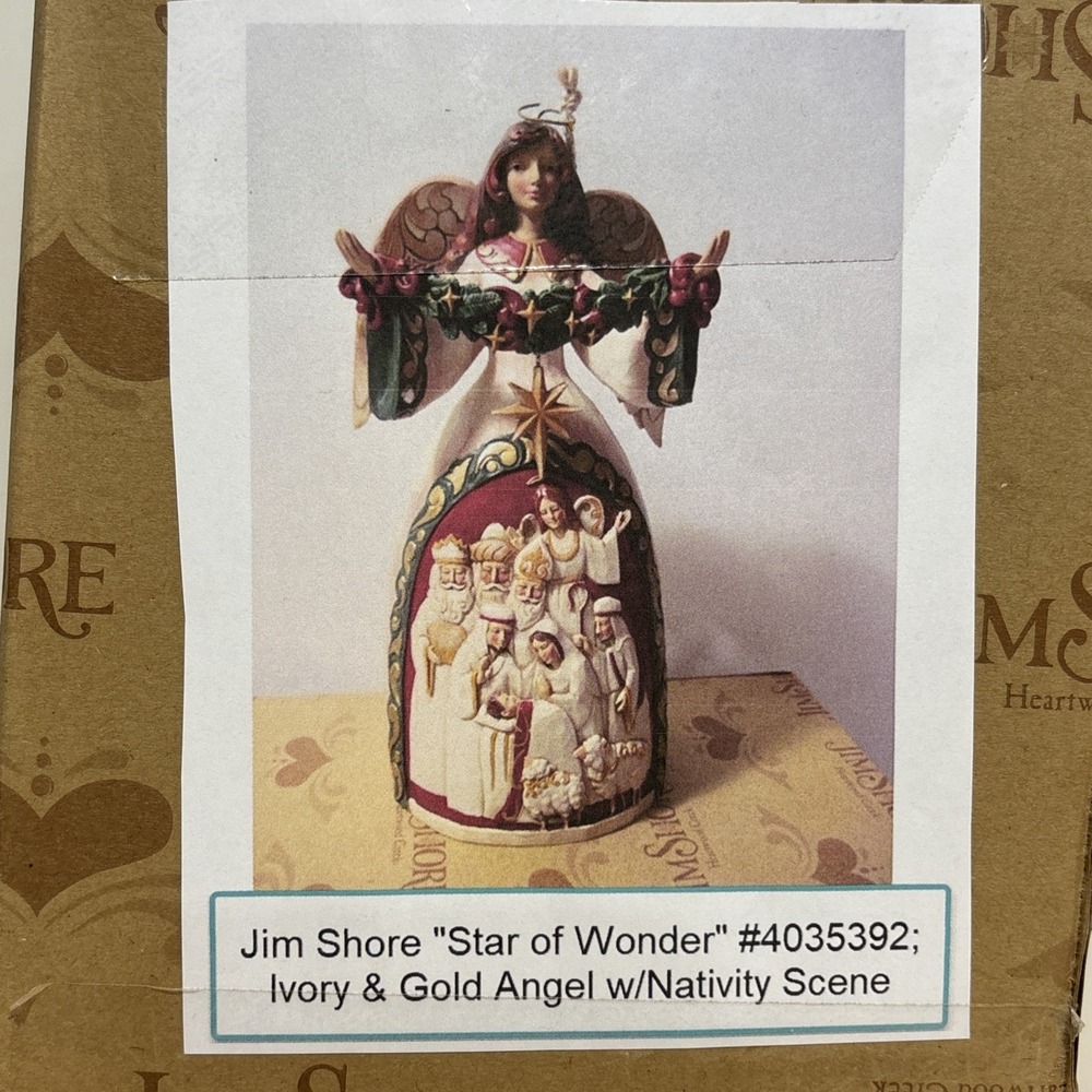 NEW Jim Shore Heartwood Creek Angel Figurine Star Of Wonder Nativity Scene RARE - Picture 2 of 8